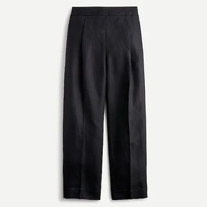 J.Crew Petite High-rise Pleated Pant in Linen